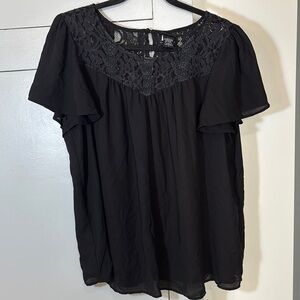 Elegant Black Lace Women's Top